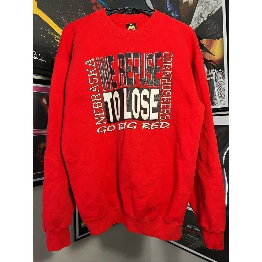 Vintage 90s We Refuse To Lose Nebraska Huskers Sweater